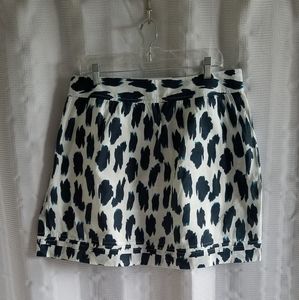 Ann Taylor LOFT Cotton Blue & White Print Skirt 10